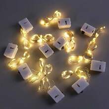 6串/12串LED星光灯串，花束灯，迷你蛋糕装饰灯，适合作为礼物、卧室装饰、圣诞节、派对、婚礼、情人节、花园装饰，2米氛围照明 - 銀色 - 查看 15