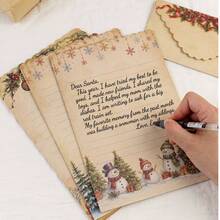 Vintage Christmas Stationery Paper & Envelope Set, Includes 60 Sheets Of Lined Letter Paper + 30 Envelopes + 40 Stickers, 10 Classic Christmas Designs - Suitable For Letters To Santa, Greeting Cards And DIY Holiday Crafts - Multicolor - View 4