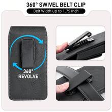 EIGIIS Phone Holster For Men Belt With Clip, Phone Clip For Belt With Rotatable Back Clip, Phone Pouch Compatible With 7.0 Inches Or Smaller - Black - View 5