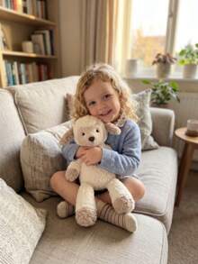 Soft Plush Stuffed Lamb Toy, Fluffy Curly Wool Sheep Figure, Simple Neutral Style, Adorable Kids Toy, Cozy Sofa & Nursery Display Decor, Wonderful Gift For Newborn, Birthday, Easter And Holiday - Multicolor - View 6