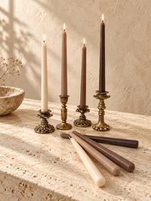 Four-Color Gradient Long Candlestick, 2pcs/4pcs, Height 9.84 Inches, Suitable For Wedding Decoration, Romantic Candlelight Dinner, Applicable For Home Decoration, Parties, Table Setting, Holiday Gifts, Weddings, Meditation, Festive Atmosphere - Candle - View 2