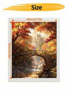 DIY Enchanting Fairy Tale Castle And Stone Bridge In Autumn Forest (Frameless Or Framed 8x12 / 16x20 Inches) Paint By Numbers Kit(Acrylic) Arts & Crafts For Adult Beginners, Home Wall Decor, And Holiday Gifts - Sets - View 8
