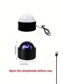 1pc Spherical Moon And Starry Night Light, USB Powered, 7 Color Modes, Romantic Galaxy Projection Icon, Starry Sky Projection Lamp, Star And Moon Pattern Projection. Plug And Play, Wide Coverage, Perfect For Home Party Decoration, Multi-Pattern Star And Moon Projection Lamp, Colorful Star And Moon Pattern Bedroom Bedside Lamp, Romantic Dreamy Small Colorful Light - Moon Projection Lamp - View 12