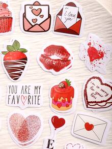 46pcs (23pcs*2) Love Stickers, Love Expression Stickers, Rich Love Expressions, Self-Adhesive Simple Style Exquisite And Beautiful Decorative Stickers. Suitable For Couples To Decorate Photo Albums, Diaries, Cups, Laptops And Phones To Express Their Love - one-size - View 17
