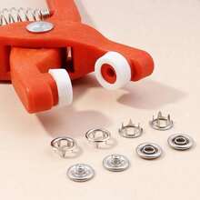 200pcs 5-Claw Metal Snap Fastener Complete Tool Set With Manual Installation Pliers + Metal Snap Fasteners + Storage Box, DIY Handmade Accessories For Clothing, Bags, Hats, Beginner Gift - Multicolor - View 9
