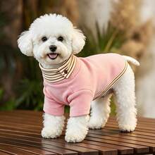 1PC Pink/Yellow Lapel Pet Clothes Fashionable And Casual Winter Warm Pullover Suitable For Small And Medium Sized Cats And Dogs - Multicolor - View 9