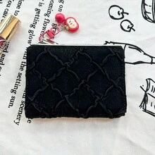 Dompet Pendek Natal Wanita dengan Gantungan Apel, Dompet Kartu Berumbai dan Berlapis, Tas Koin Multi-Slot Hadiah Malam Natal - MultiWarna - View 14