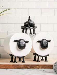 1/3 Packs Sheep Toilet Paper Holder, Funny 3D Printed Black Sheep Design, Freestanding Toilet Paper Storage Rack, Suitable For Bathroom Shelves, Housewarming Gifts, Bathroom Decor And Kitchen - Multicolor - View 3