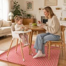 1pc Children's High Chair Cushion, Children's Dining Chair Pad, Children's Outdoor Picnic Mat, Drawing Mat - Plaid - View 2