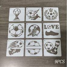 9PCS Football Painting Stencils - For DIY Painting Clothing - Home Decor - Wall Painting - Football Themed Drawing Templates - A - View 8