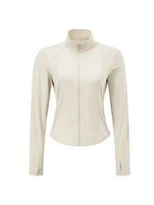 CAMEL CROWN Women's Slim Fit Waist-Cinching Sun Protection Jacket, Breathable Outdoor Raw Yarn Cardigan, Quick-Dry Sun Protection Shirt - Cold Tea Gray - View 2