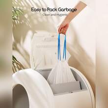 46*32cm Cat Litter Box Liner Suitable For Automatic Cat Litter Box, Heavy Duty - Leak-Proof Drawstring Storage Bag, Thickened Trash Bag - Suitable For MW-SC01/SC02/SC09 Automatic Cat Litter Box - White - View 3