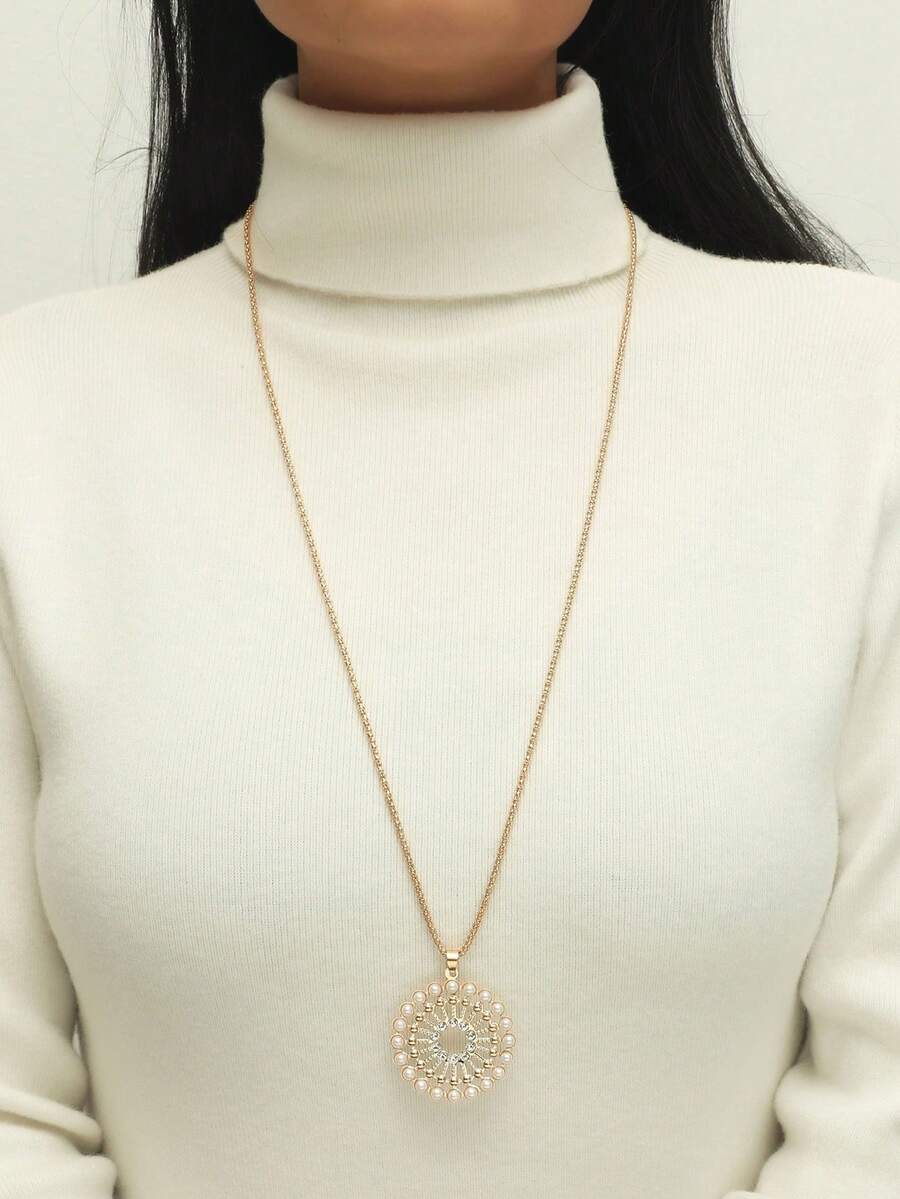 1件不規則女款吊墜項鍊 - 金色 - 查看 1