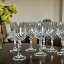 Reusable Transparent High-Footed Glass, High Transparency High-Footed Glass.Diamond Body Design.Suitable For Holidays, Weddings, Festivals, Various Large Events, Various Party Drinkware, Decorative High-Footed Glass, High-End Drinkware, Durable And Easy To Clean, - Clear - View 9