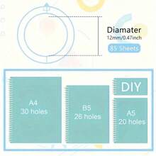 5/8/10pcs Detachable Spiral Binding Rings, Adjustable Loose-Leaf Rings, PVC Material, Compatible With A4, 30-Hole Loose-Leaf Binder, Suitable For Notebooks, Calendars, Loose-Leaf Notebooks, Journals, School Document Organization, Bright Colors, Back To School Stationery - Random - View 6