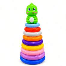 Brinquedo Torre De Empilhar 9 Anéis Empilháveis Brinquedo Infantil Educativo Castela - Multicolorido - Visão 2