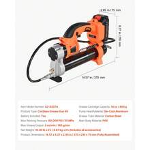 مسدس تشحيم لاسلكي، ضغط أقصى 8000 PSI، مسدس تشحيم كهربائي 20 فولت مع بطارية 2.0 Ah وإضاءة LED، خرطوم طويل بطول 30 بوصة وحقيبة حمل، زناد سرعة متغير، لتشحيم المركبات أو الآلات - 10.30 رطل - مشاهدة 7