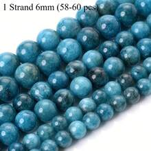 4/6/8/10mm Natural Blue Apatite Round Beads - Loose Gemstones For DIY Jewelry Making, Natural Beads For Bracelets, Necklaces - Blue - View 8
