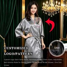 Jubah Mandi Salon dengan Logo Kustom, Jubah Klien SPA Gaya Kimono Satin dengan Sabuk Pinggang, Satu Ukuran Unisex, Cocok untuk Salon Kecantikan, Salon Rambut, Pesta Pernikahan, Mendukung Pencetakan Kustom Logo Merek, Nama, dan Pola - MultiWarna - View 6