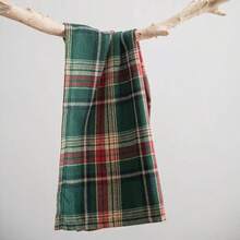 1/2/6pcs Classic Christmas Multicolor Striped Plaid Tablecloth Decorative Fabric Napkins, Suitable For Holidays And Home Decor - Green - View 4