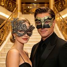 High-End Gold Costume Set For Masquerade, Venice Party, Christmas, Halloween, Couples Gathering, Carnival, Role Play Party For Men And Women - Gold - View 9