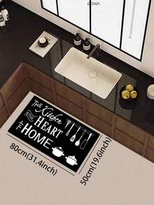 1pc American Style Kitchen Utensil Silhouette Kitchen Mat, 3.5mm Cuttable Absorbent Stain-Resistant, Entrance Doormat Indoor Bathroom Mat Hallway Carpet Small Rug, Suitable For Kitchen Bathroom Laundry Room Toilet - Multicolor - View 15