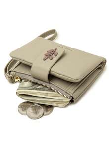 RFID Anti-Theft New Style Women's Short Wallet High-Quality PU Leather Folding Snap Handbag Multi-Card Slot Student Zipper Coin Purse Multi-Card Slot Fashion Street Style College Style Coin Purse Multiple Color Options ID Card Bank Card Storage Handbag Convenient Wear-Resistant Practical Anti-Magnetic Short Wallet - Multicolor - View 7