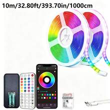 RGB LED Strip Lights 100ft/30m, APP And Remote Control, Music Sync Timer Function, Color Changing Flexible LED Lights, Suitable For Halloween, Christmas Party, Bedroom, TV Background And Indoor Decoration - D-White - View 13