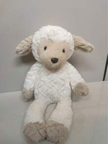 Soft Plush Stuffed Lamb Toy, Fluffy Curly Wool Sheep Figure, Simple Neutral Style, Adorable Kids Toy, Cozy Sofa & Nursery Display Decor, Wonderful Gift For Newborn, Birthday, Easter And Holiday - Multicolor - View 8