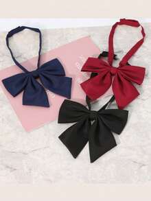 1 buah Dasi kupu-kupu elegan bergaya preppy warna polos unisex, serbaguna, dan elegan. - Warna solid - View 2