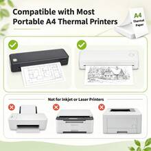 A4 Thermal Paper 210x297mm, Continuous Fanfold Refill Paper Compatible With M08F A40 Printers, Christmas Business Travel, Halloween Event Planning, Mobile Office Documents, Contract Invoices, Compatible Refill Paper Only - View 8