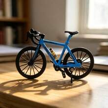 1PC Realistic Mini Alloy Bicycle, Carefully Restored Racing Road Bike Model, Realistic Road Bike Model, Alloy Body, Smooth Rolling Wheels, Creative Collectible Gift, Desktop Ornament, Unique Birthday Gift For Classmates, Friends And Boyfriend - Multicolor - View 11