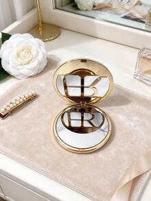 Luxury Gold‑Tone Hollow Logo Folding Compact Mirror, Portable Dual‑Sided Hand Mirror For On‑The‑Go Makeup Touch‑Up, Elegant Daily Accessory & Holiday Birthday Gift For Women, Helena Rubinstein - Gold - View 2