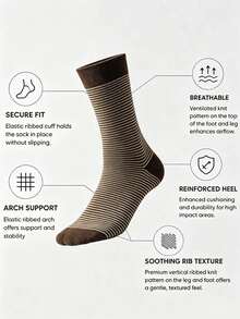 1/5 Pairs Men's Diamond Grid Polka Dot Solid Color Mid-Calf Socks, Business Socks, Soft Comfortable Breathable Sweat-Absorbing, Suitable For Daily Wear, Office Matching, All Seasons((No Gift Box) - Multicolor - View 4