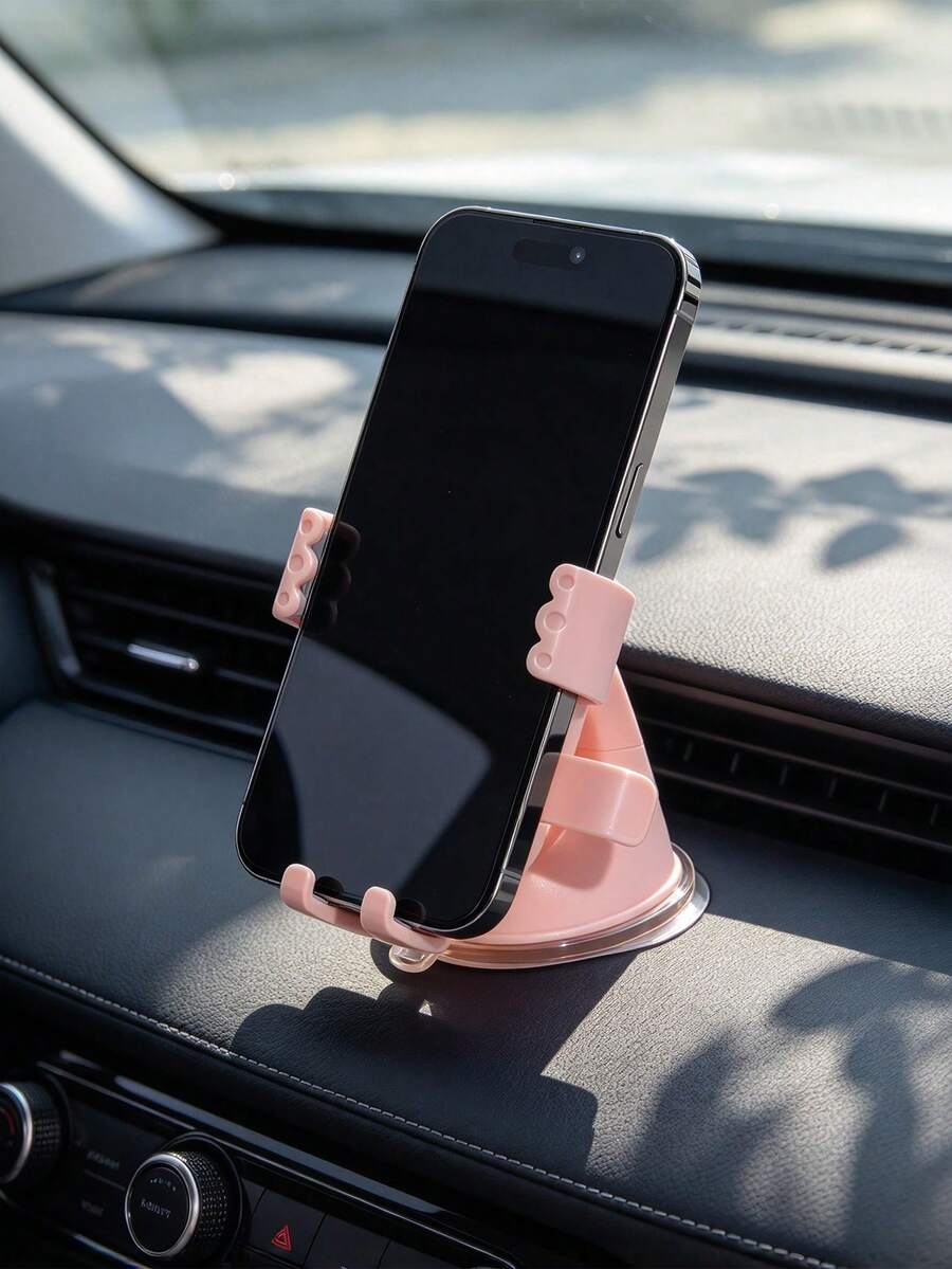 Pink Car Phone Holder, Universal Phone Mount, Suitable For Car Dashboard, Windshield, Car Window, Car Phone Holder, Suitable For Thick Case Smartphones, Christmas Gift - Car Phone Mount - View 1