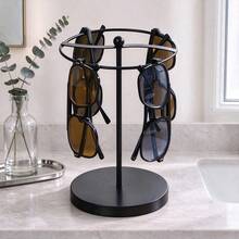 Ins Style Iron Eyewear Display Rack Multi-Layer Fashion Glasses Storage Cabinet Counter Display Stand Round Hair Tie Bracelet Jewelry Rack Suitable For Storing Jewelry And Glasses Space-Saving And Aesthetic Storage Solution - Black - View 5