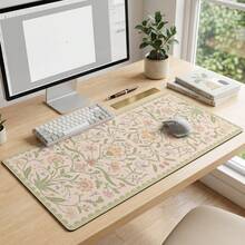 Green Floral Large Mouse Pad Non Slip Rubber Base Office Home Gaming Gift For Him Her Study Desk Accessories Office Supplies Mousepad Computer Keyboard Pad Laptop Mat - View 2