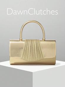 European & American Women's Minimalist Gold Envelope Clutch Evening Bag ...