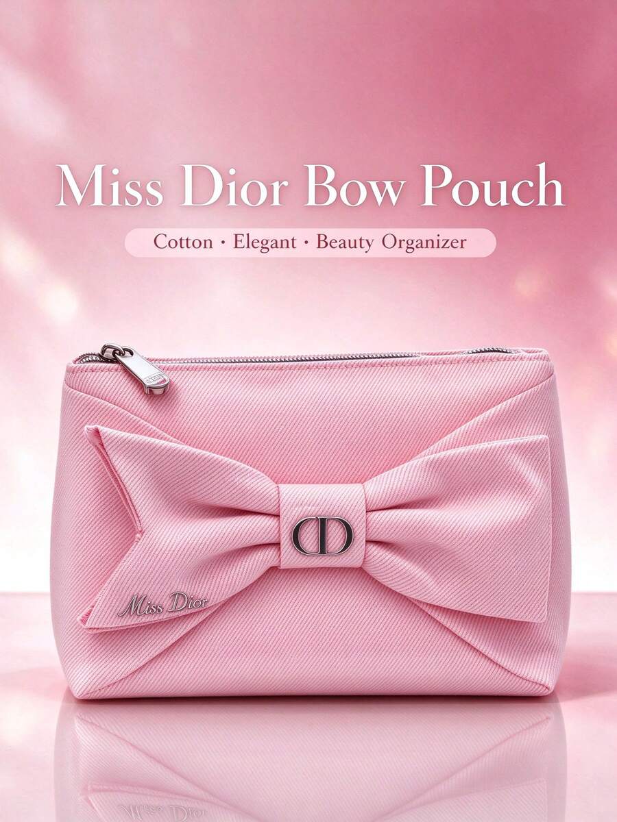Dior - Makeup Bag - Pink Bow Makeup Bag - Pink - View 1