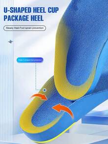 2 Pasang Sol Sepatu Olahraga Unisex Penyangga Lengkung Kaki, Peredam Guncangan, Bernapas, Menyerap Keringat, Dapat Dipotong, Berbagai Ukuran, Pelindung Kaki - 2 pasang - biru - View 3