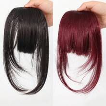 Clip-In Bangs Hairpiece With Sideburns And Sheer French Fringe, Synthetic Fiber Natural-Looking Front Hairline Wig Patch For Women's Daily Wear - Multicolor - View 18