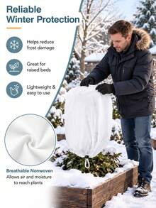 Plant Freeze Protection Covers, Drawstring Winter Frost Protection Bags, Easy-Install Warm Cold Weather Plant Protector Covers For Large Outdoor Trees, Shrubs, And Garden Plants - Multicolor - View 8