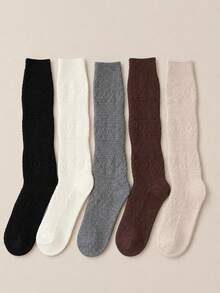 3/5 Pairs Random Women's Vintage Autumn/Winter Argyle Pattern Slouchy ...