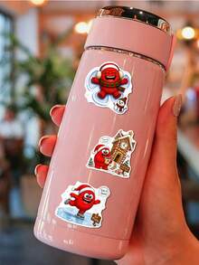 50Pcs Funny Christmas Monster Stickers, Xmas Holiday Assorted Scene Stickers, Waterproof Decor Stickers For Laptop, Water Bottle, Suitcase, Journal & Back‑To‑School Xmas Craft Projects - Multicolor - View 5