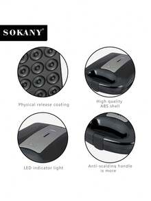 SOKANY 08023 Donut Maker, 16-Cavity Non-Stick Baking Tray, High Power, Fast Heating And Even Heat Distribution, Non-Stick Coating, Easy To Clean, Suitable For Parties, Dessert Making/Baking/Afternoon Tea - Black - View 4