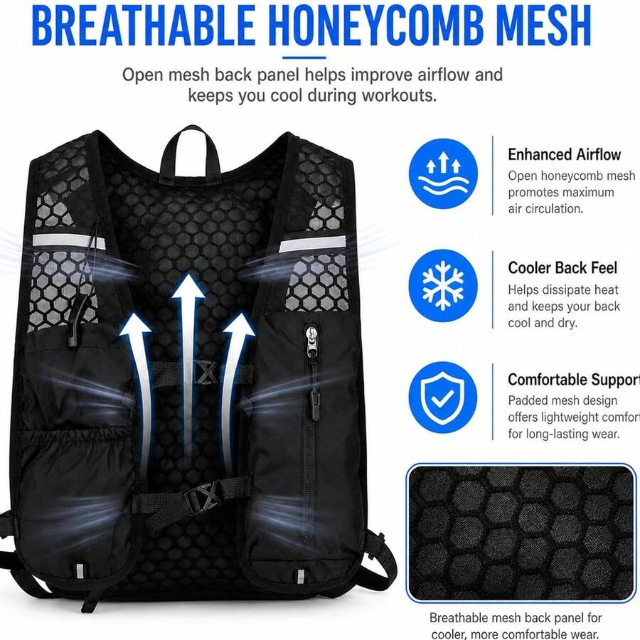 Running Vest Backpack Lightweight Running Backpack Hydration Vest Backpack Outdoor Climbing Hiking Cycling Off-Road Hydration Backpack - Multicolor - View 1