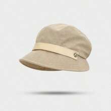 1pc Corduroy Bucket Hat Korean Style Versatile Women's Hat Multi-Wear Retro Top Hat High-End Look Small Face Beret - Multicolor - View 8
