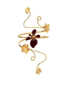 1pc Fashion Metal Flower Element Pendant Bracelet Suitable For Women's Daily Wear And Beach Vacation - Red - View 6