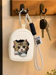 Hand Rope Coin Purse Keychain, Mini Coin Keychain Pouch For Women Men, Mini Bag With Clip For Earphones And Keys, Backpack Accessory, Zipper Credit Card Wallet, Fashionable High-End Wallet, Key Protection Storage Bag, Practical For Storing Bank Cards And ID Cards, Suitable For Home, Outdoor, Camping, Dorm, Sports, Travel And Daily Use, Birthday Gift For Family, Christmas Gift - Multicolor - View 2