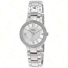 Women's Fossil ES3282 Sparkling Crystal Dress Wrist Watch,Polished Silver Metal Band,Rhinestone Inlay,Luxury Ladies Wristwatch For Daily & Party - Silver - View 7